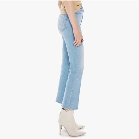 MOTHER The Hustler Fray Jeans Cutting Class Flare Wide Leg Raw Hem Ankle 25 - Picture 4 of 14